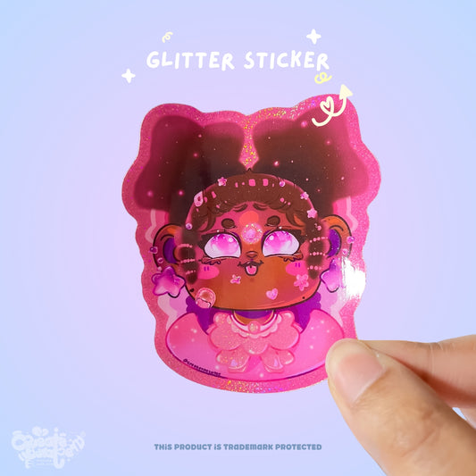 Space Girl | Glitter Vinyl Sticker Decal