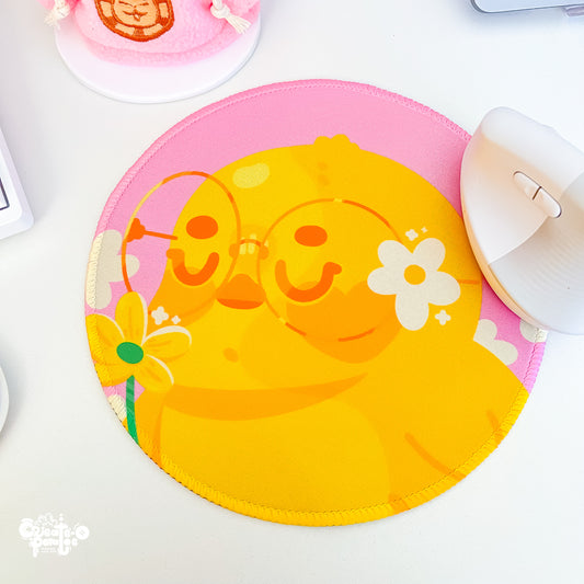 Sweet Flower Happy Ducks Mousepad | Kawaii Desktop, Office & Home Decor
