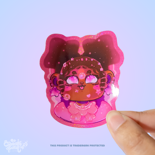 Space Girl | Glitter Vinyl Sticker Decal