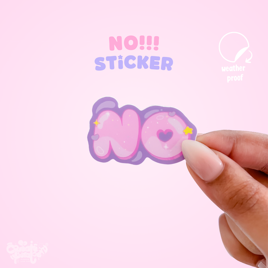 NO | Kawaii Matte Sticker | Die-Cut Vinyl Decal