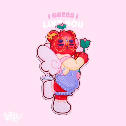 I Guess I Like You | Sarcastic Bear Kawaii Matte Die-Cut Sticker