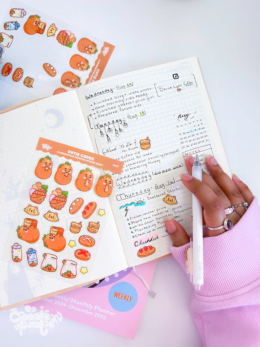 Cutie Carbs | Clear Sticker Sheet | Die-Cut Vinyl Decal