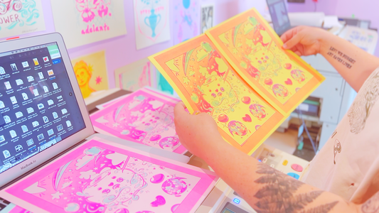 Marsh Mello's Transformation| Risograph Print | Office Decor & Home Decor