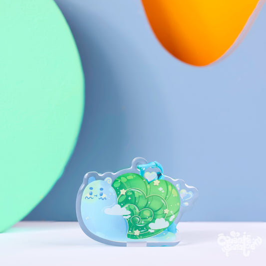Demarcus the Snail | Clear Epoxy Acrylic Keychain by Create-O Potatoe®