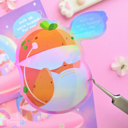 THE STARS ARE CALLING | holographic sticker by Create-O Potatoe®