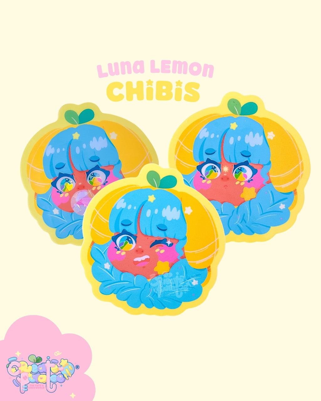 Luna Lemon Pack | Cute Vinyl Stickers With Various Finishes