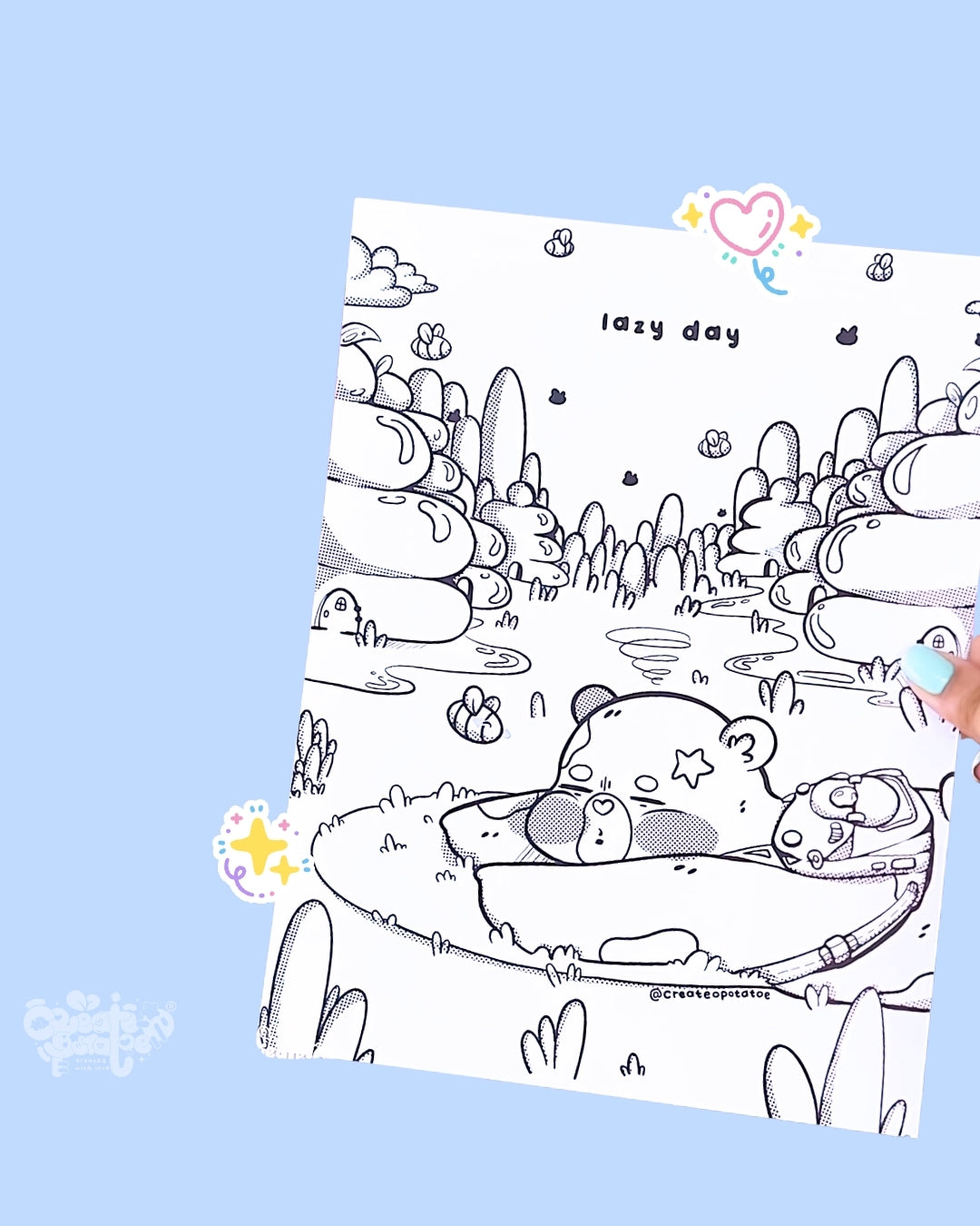Lazy Day Coloring Pages | Printable & Digital Download