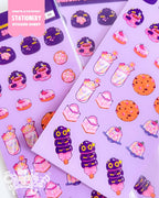 Midnight Snacks | Tired Poof Stationery Sticker Sheet