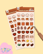 Create-O Cafe | Cafe Themed Stationery Sticker Sheets