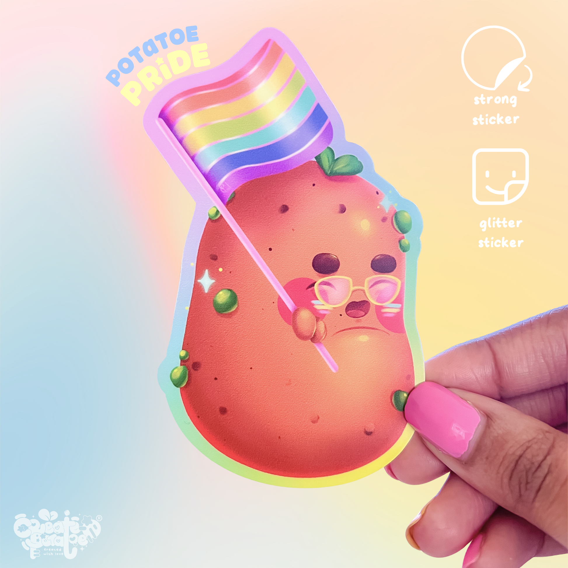 POTATOE PRIDE | Matte Kawaii Die-Cut Vinyl Decal Sticker