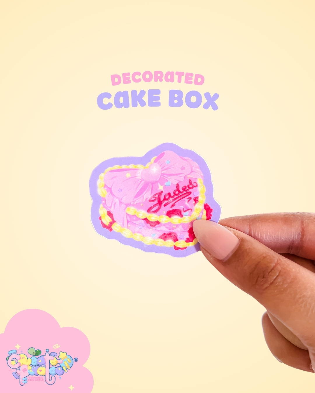 Decorated Cake Matte Die-Cut Sticker | Jaded x Create-O Collab | Die-Cut Vinyl Decal