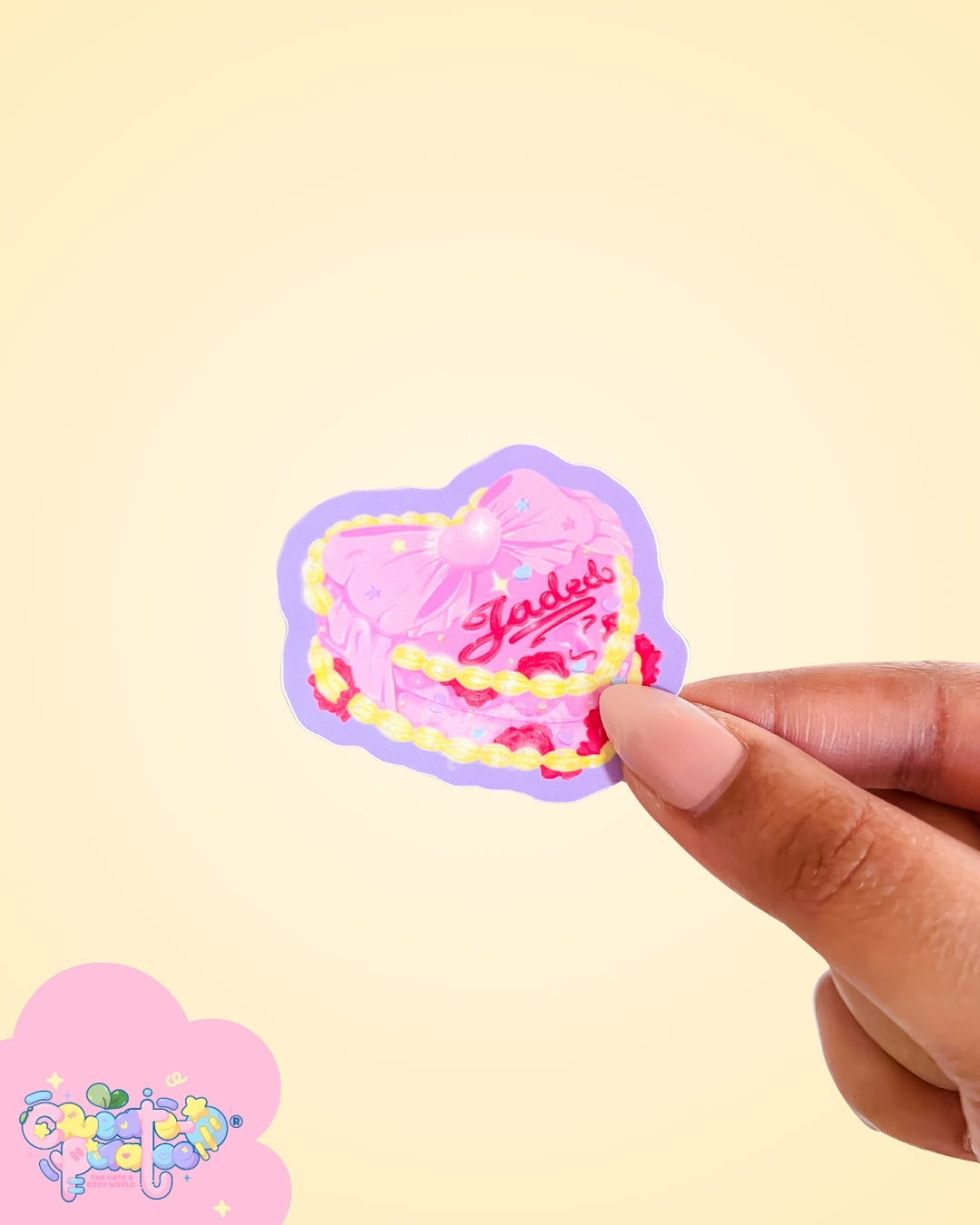 Decorated Cake Matte Die-Cut Sticker | Jaded x Create-O Collab | Die-Cut Vinyl Decal