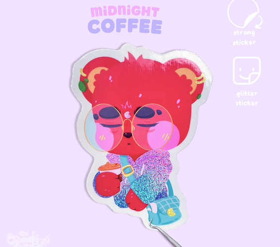 Midnight Brew | Glitter Die-Cut Vinyl Decal Sticker