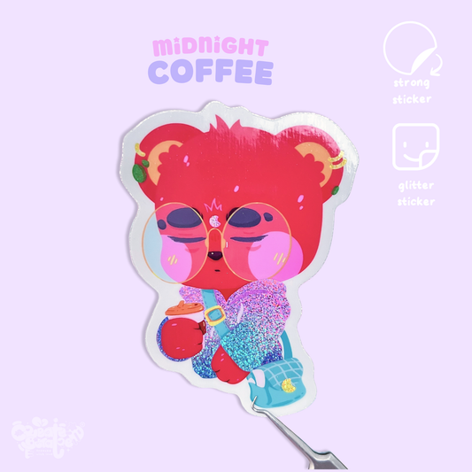 Midnight Brew | Glitter Die-Cut Vinyl Decal Sticker
