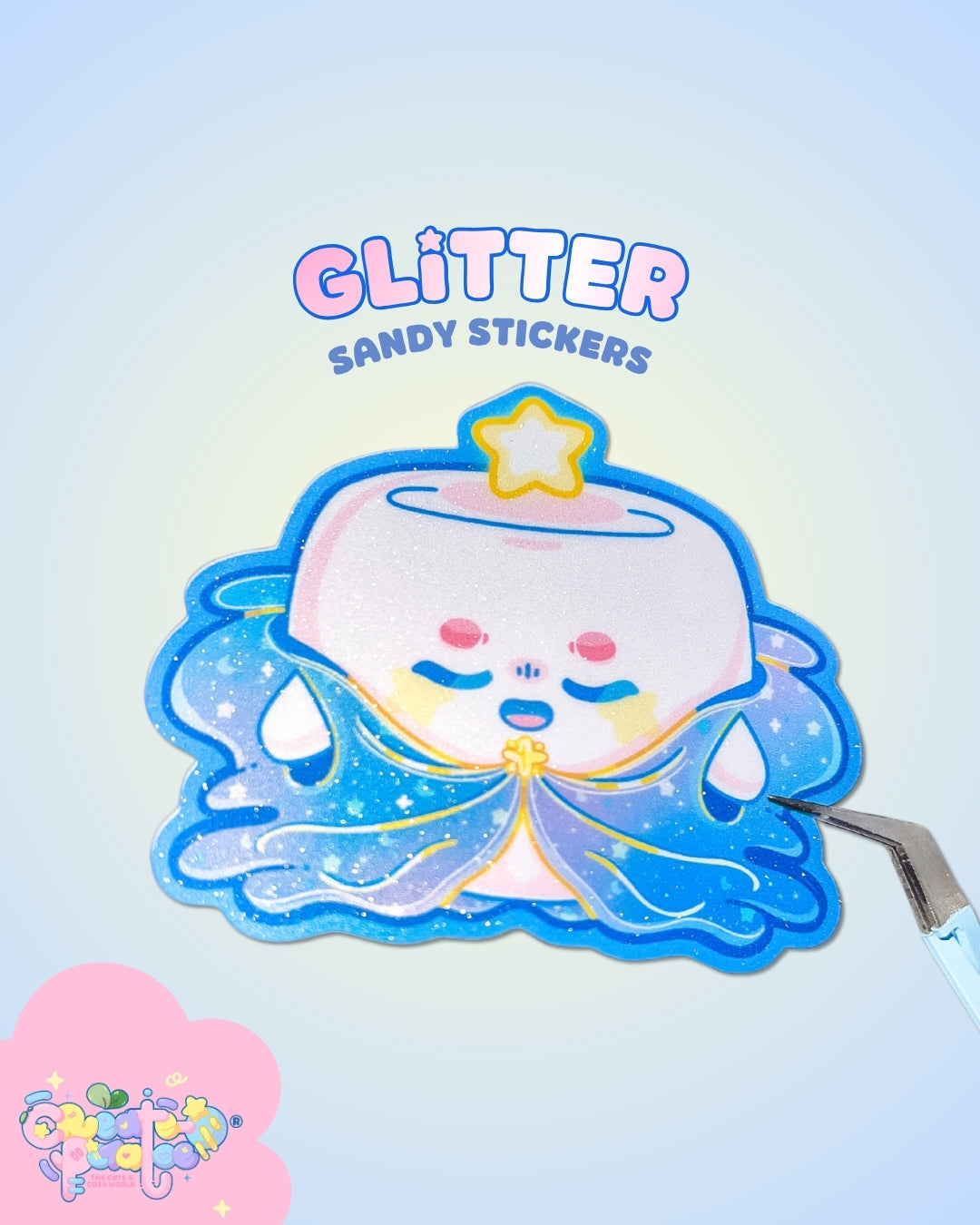 Magic Marsh Mello | Sandy Glitter Die-Cut Vinyl Sticker