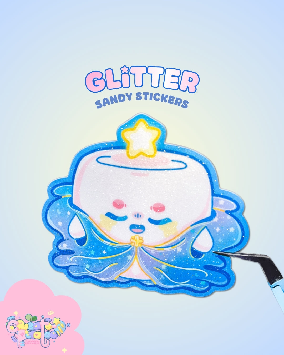 Magic Marsh Mello | Sandy Glitter Die-Cut Vinyl Sticker