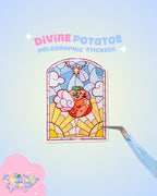Divine Potatoe | Holographic Die-Cut Vinyl Sticker