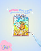 Divine Potatoe | Holographic Die-Cut Vinyl Sticker