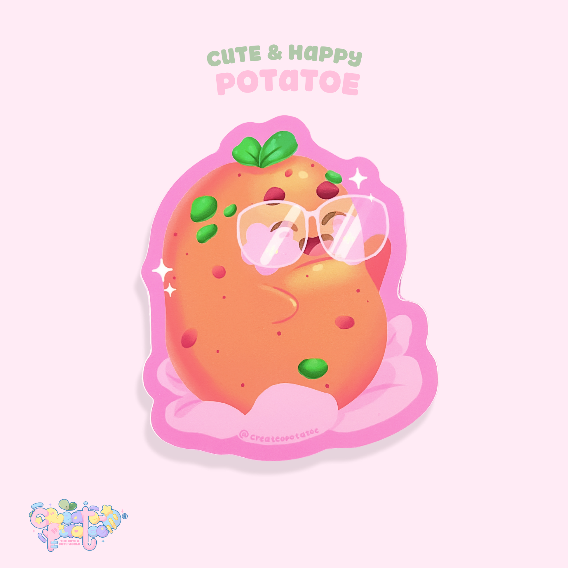 Happy Potatoe Matte Sticker | Die-Cut Vinyl Decal