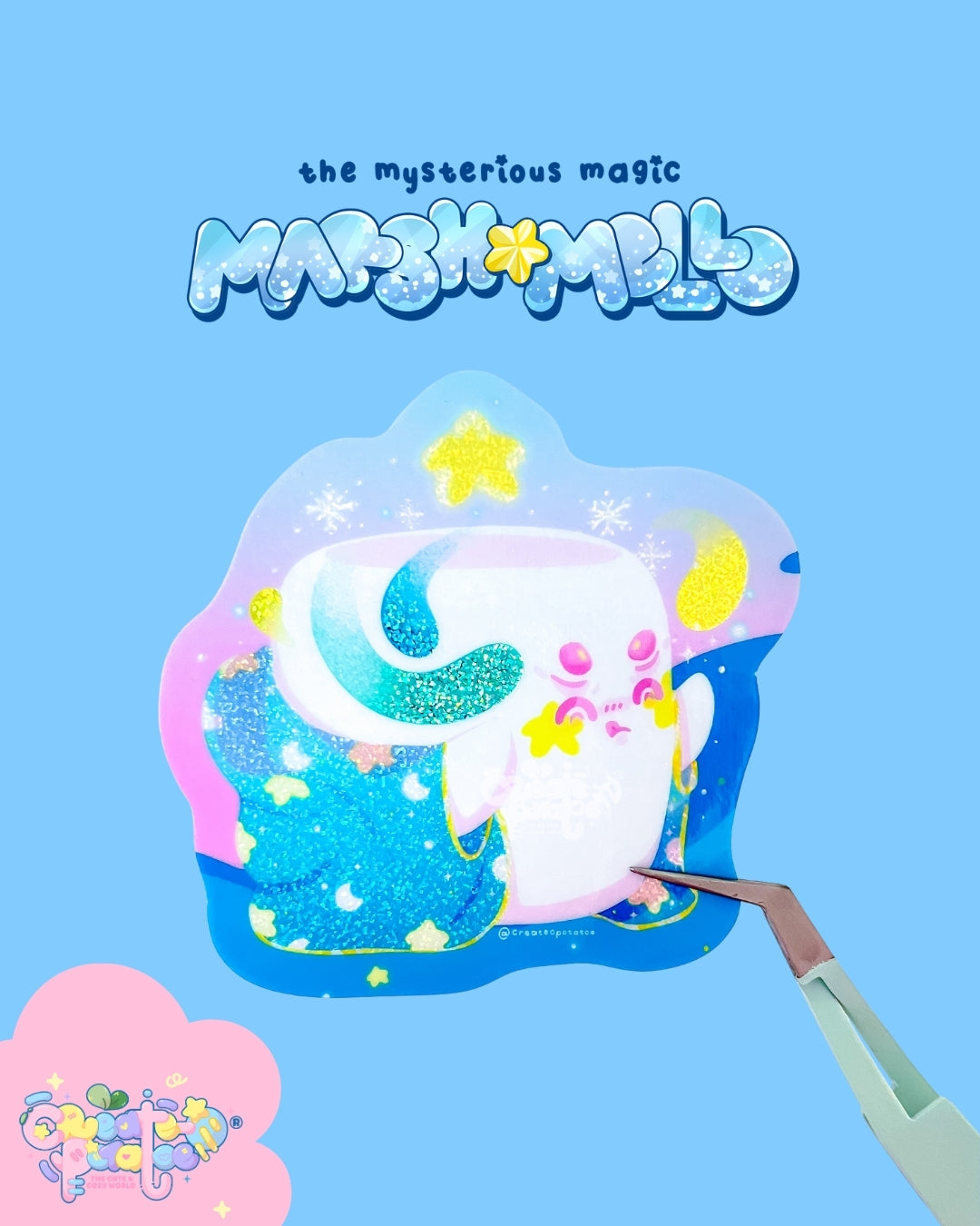 Mysterious Magic Marsh Mello | Glitter Sticker | Die-Cut Vinyl Decal