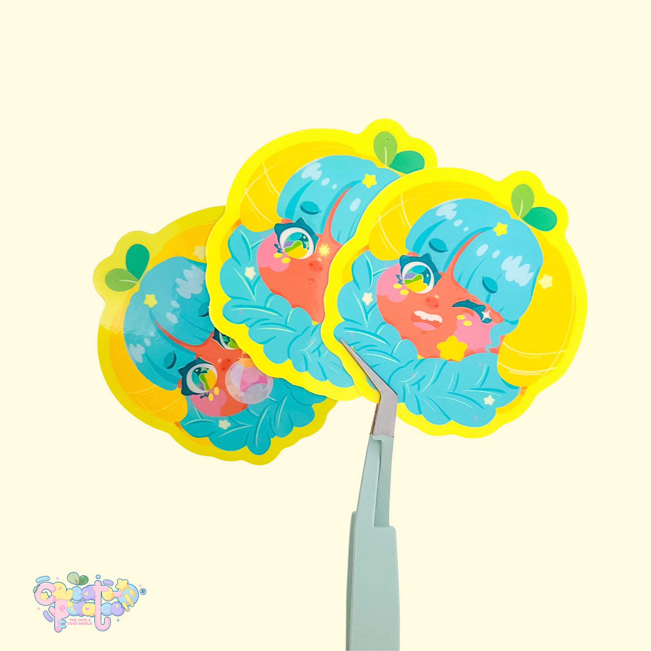 Chibi Luna Lemon matte sticker | Kawaii Black Girl Die-Cut Vinyl Decal