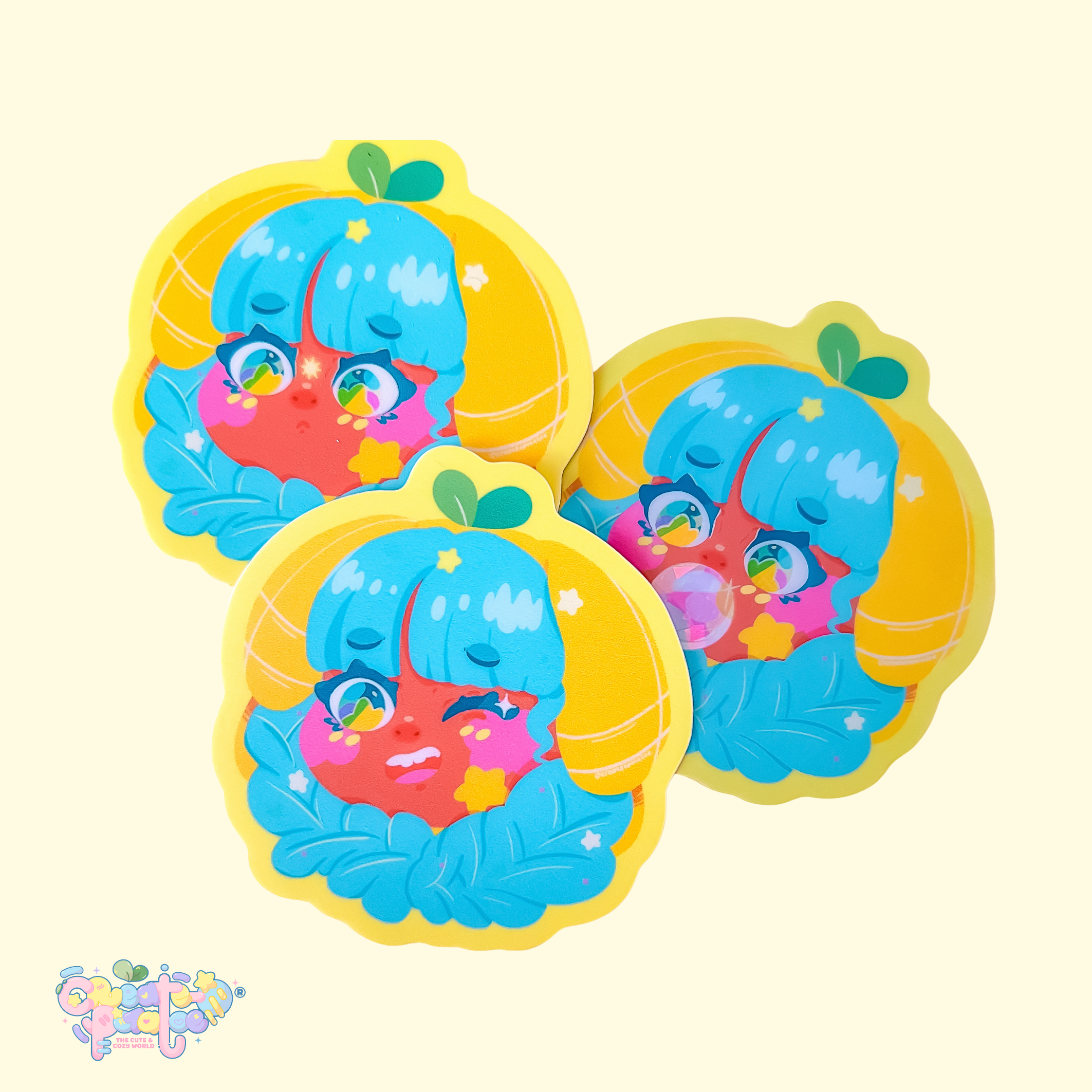 Chibi Luna Lemon matte sticker | Kawaii Black Girl Die-Cut Vinyl Decal