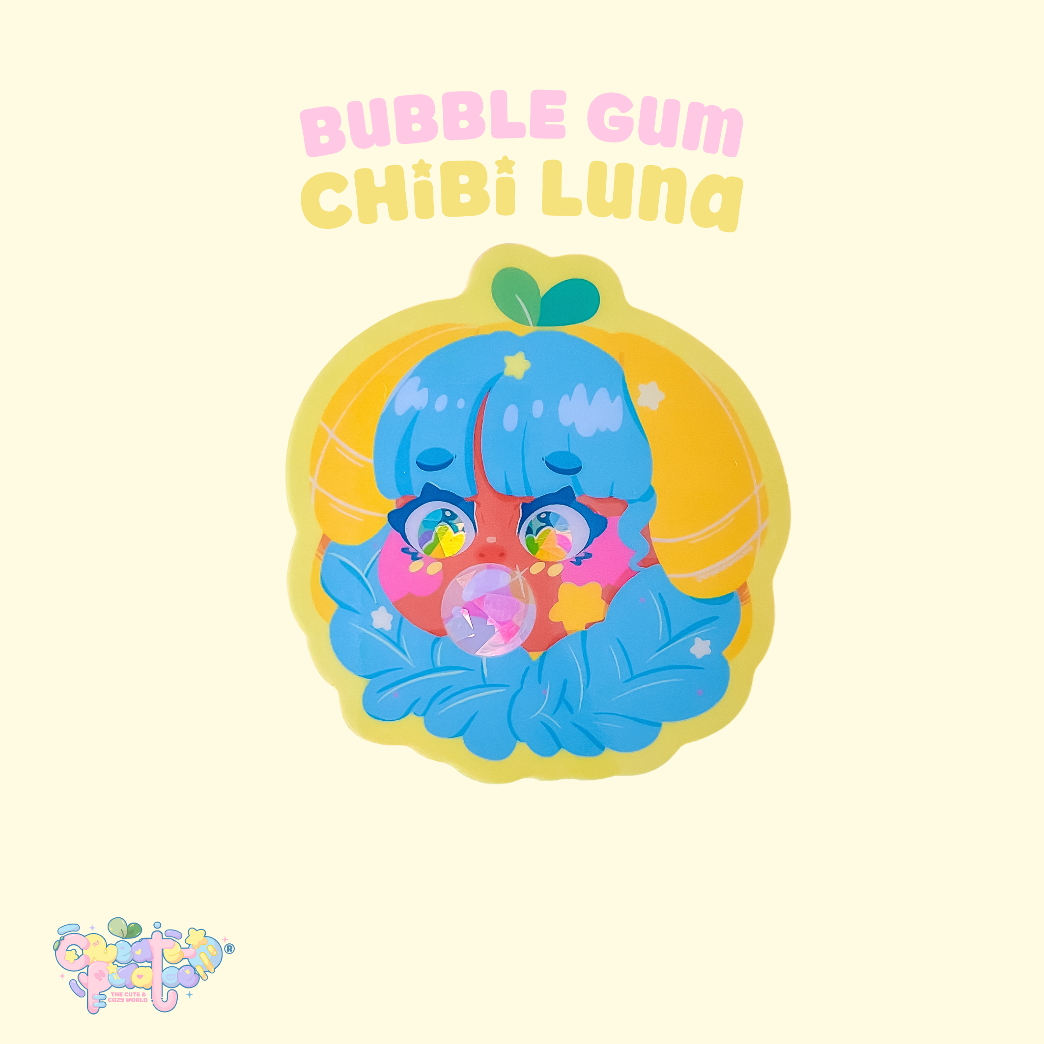 Chibi Luna Lemon matte sticker | Kawaii Black Girl Die-Cut Vinyl Decal