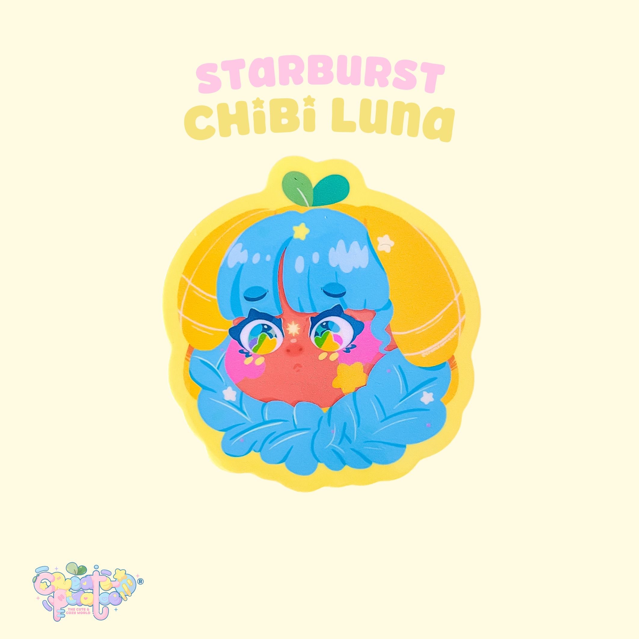 Chibi Luna Lemon matte sticker | Kawaii Black Girl Die-Cut Vinyl Decal
