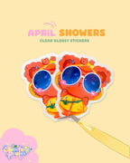 April Showers | Clear Glossy Die-Cut Sticker