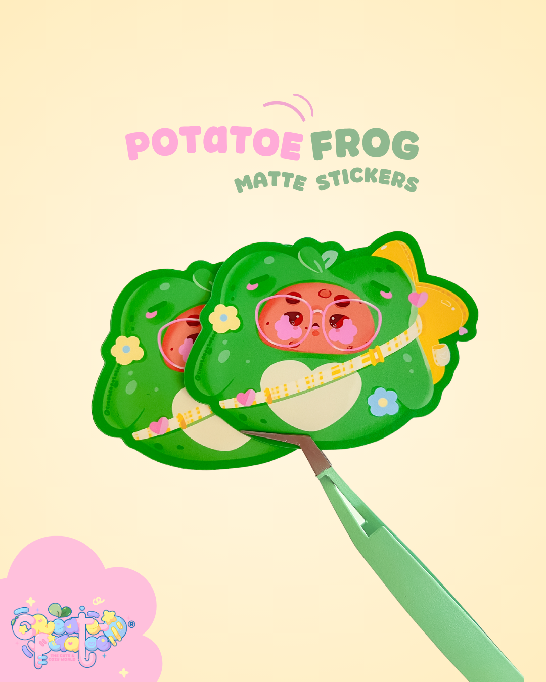 Potatoe Frog | Matte Die-Cut Vinyl Sticker
