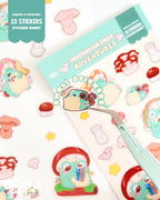 Mushroom Frog Adventures | 23 Stickers Kawaii Sticker Sheet Vinyl Decals