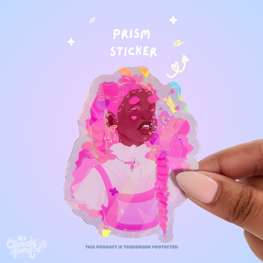 Allergies | Prism Sticker | Kawaii Black Girl Die-Cut Vinyl Sticker