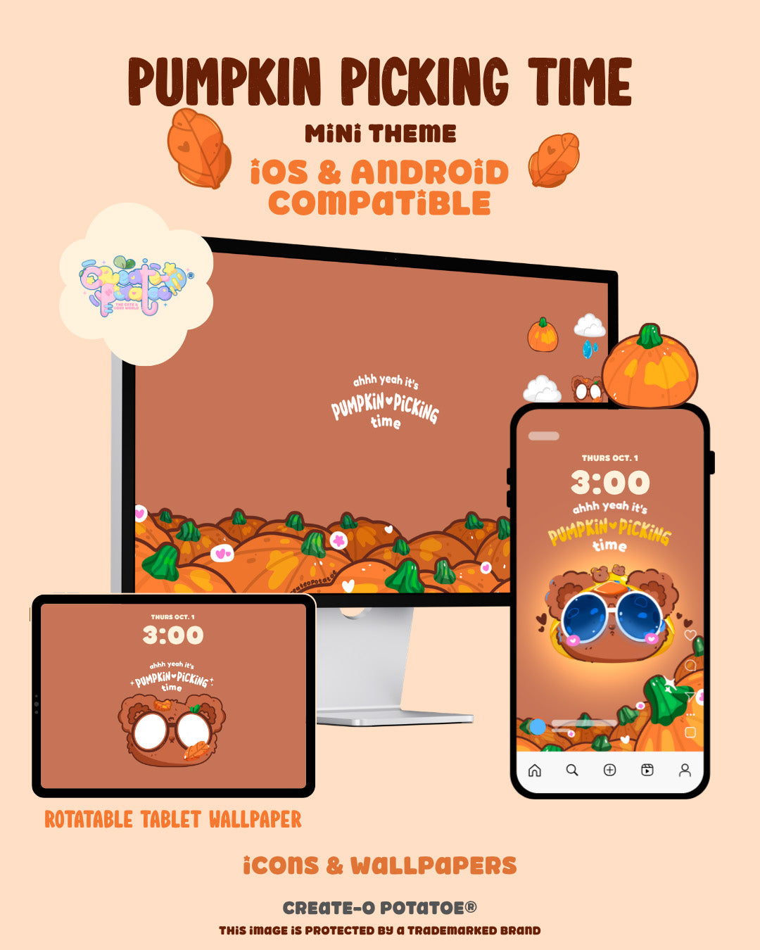 It's Pumpkin Picking Time | Mini Theme | iOS & Android Compatible