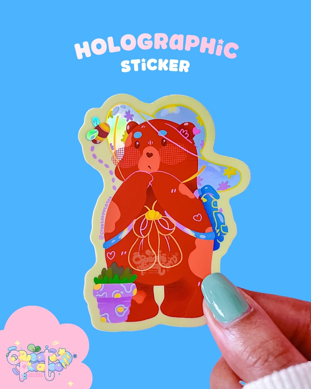 Where There's A Bee | Holographic Vinyl Sticker