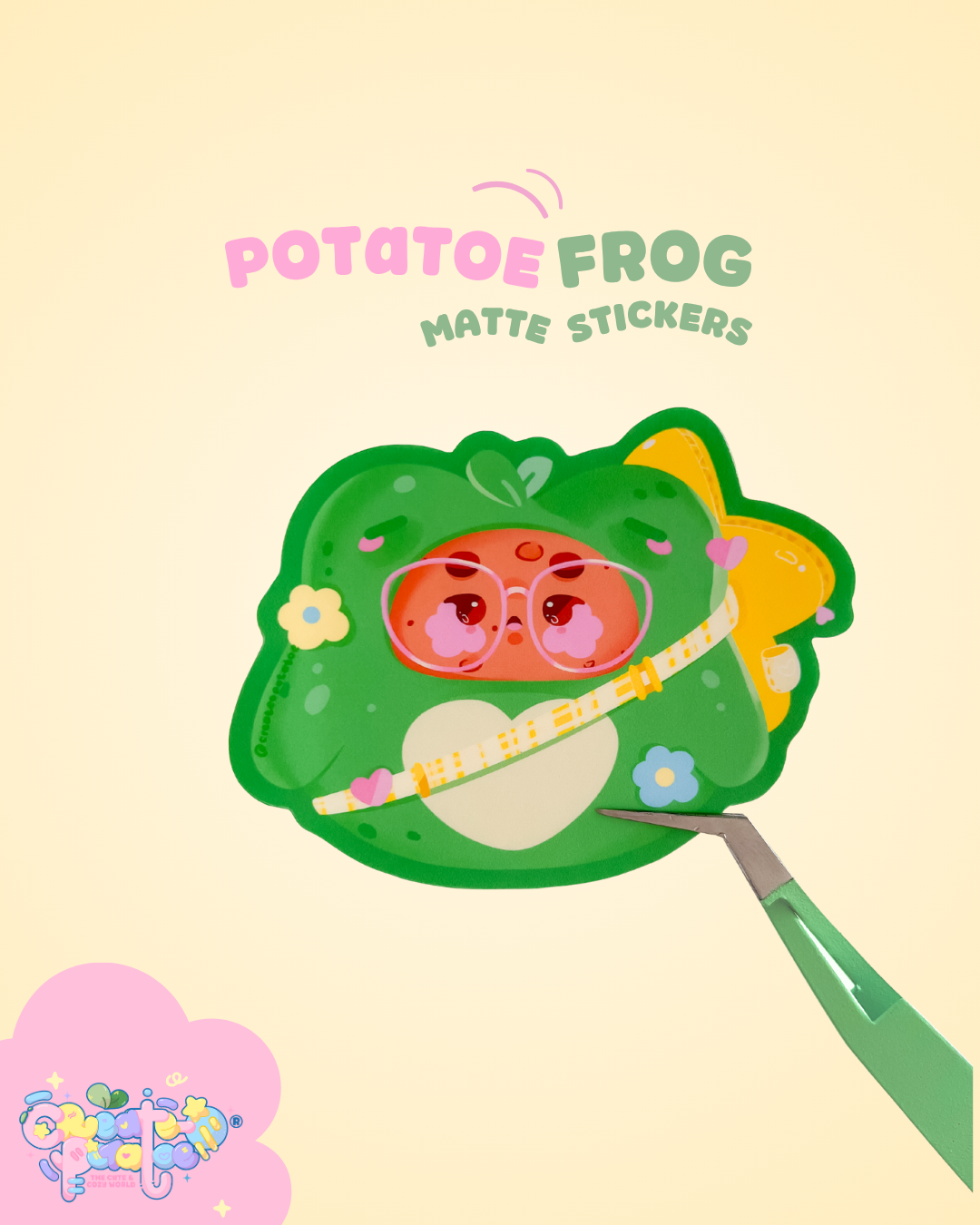 Potatoe Frog | Matte Die-Cut Vinyl Sticker