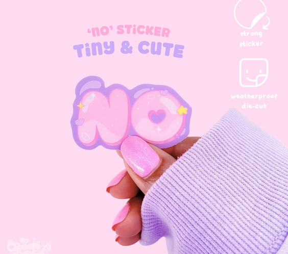 NO | Matte Sticker | Die-Cut Vinyl Decal