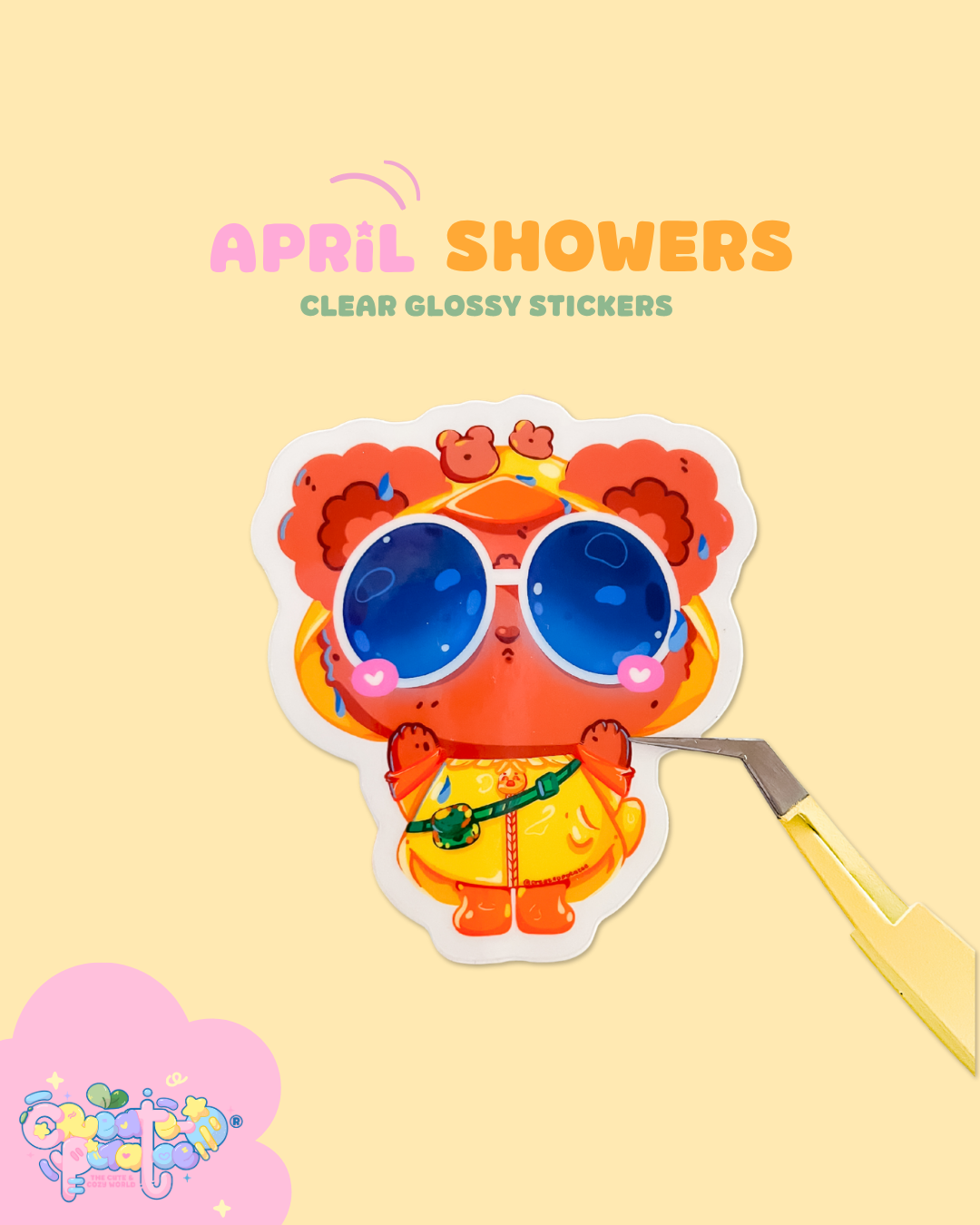 April Showers | Clear Glossy Die-Cut Sticker