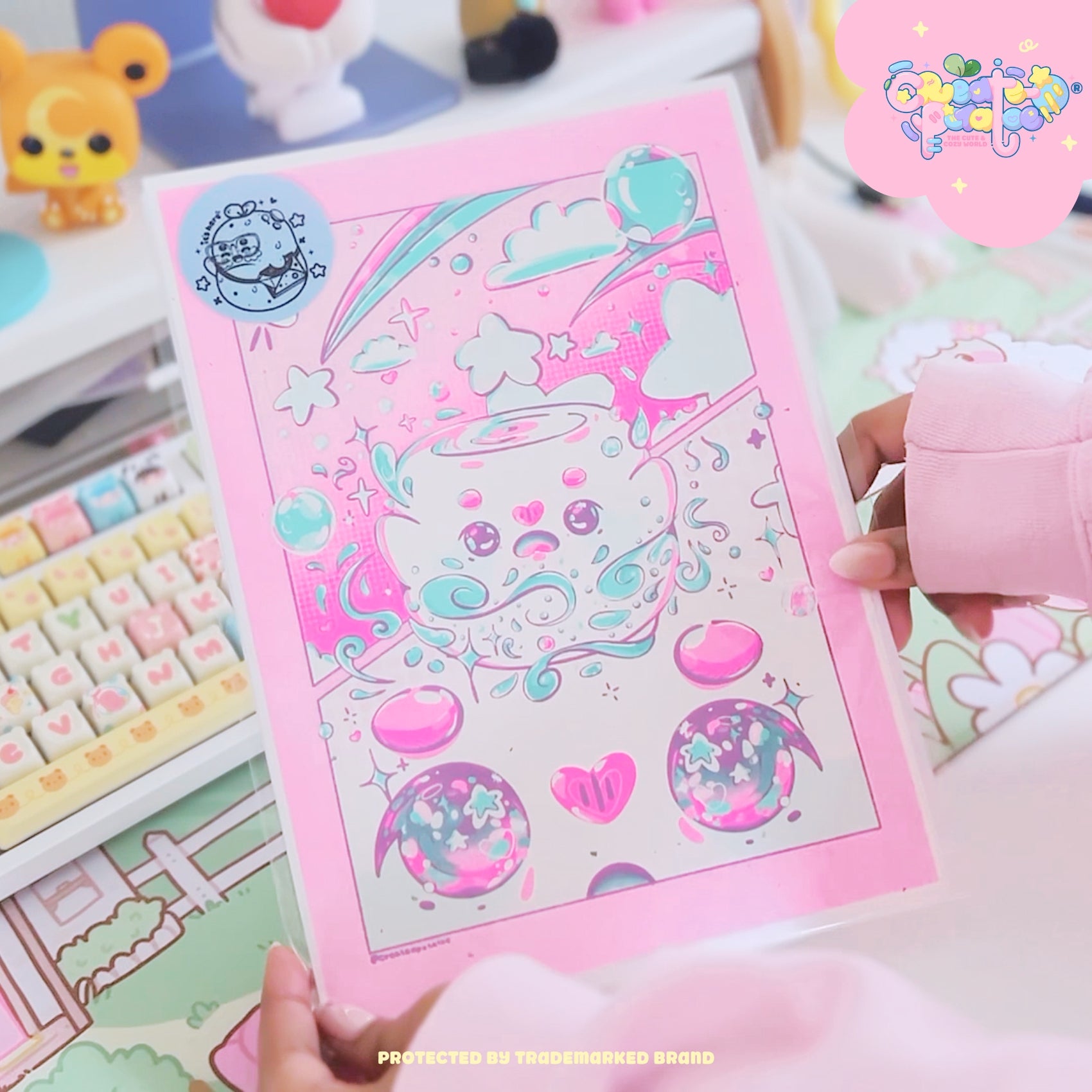 Marsh Mello's Transformation| Risograph Print | Office Decor & Home Decor