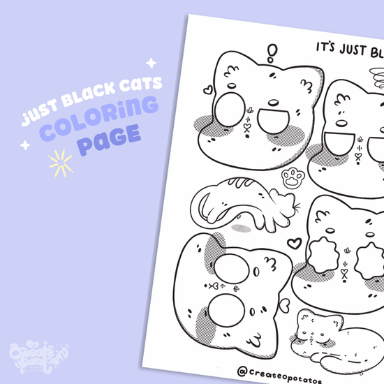 It's Just Black Cats Coloring Pages | Printable & Digital Download
