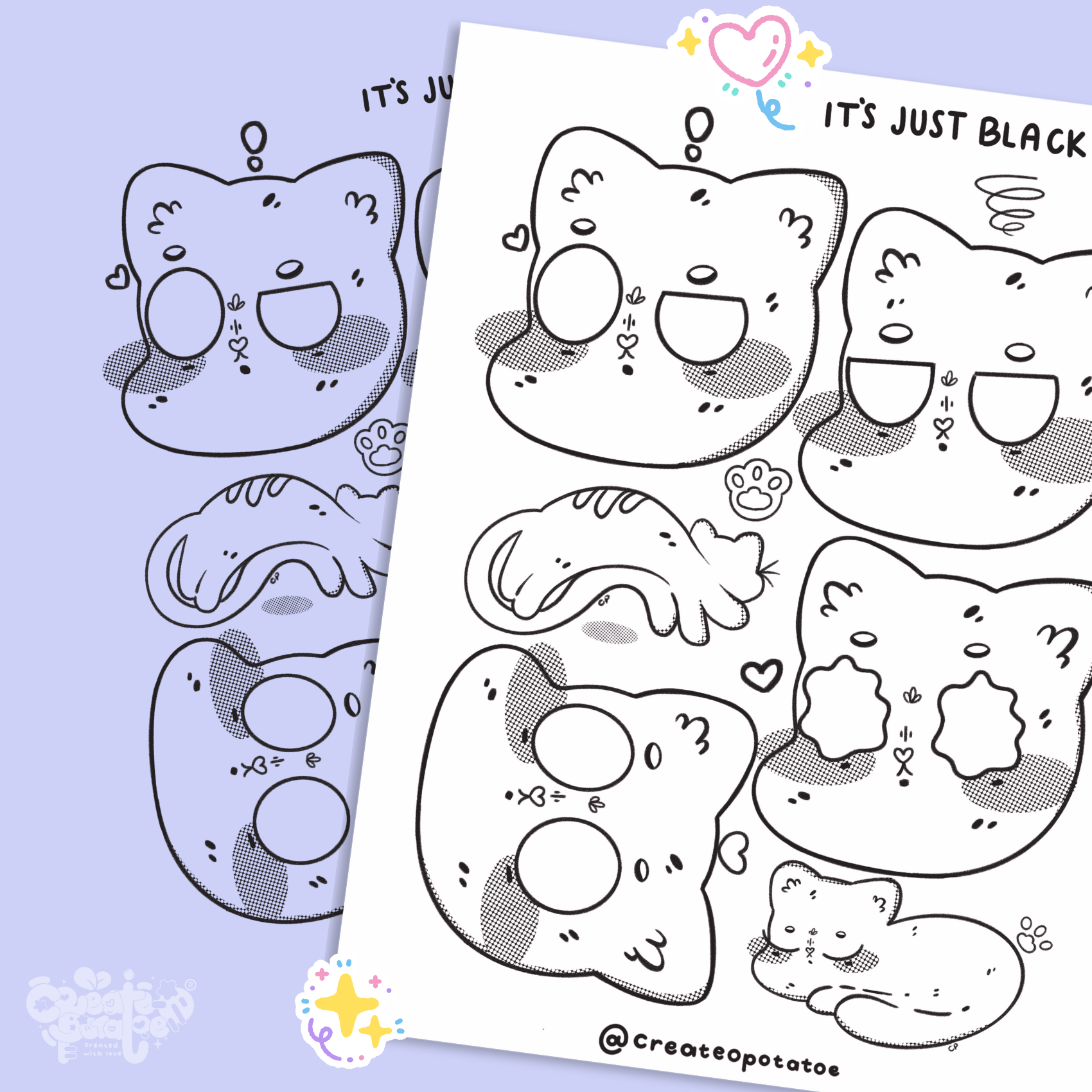 It's Just Black Cats Coloring Pages | Printable & Digital Download