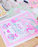 Marsh Mello's Transformation| Risograph Print | Office Decor & Home Decor