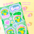 Mushroom Frogs Sticker Sheet | Kawaii Frog Stickers | Die-Cut Vinyl Decal by Create-O Potatoe®