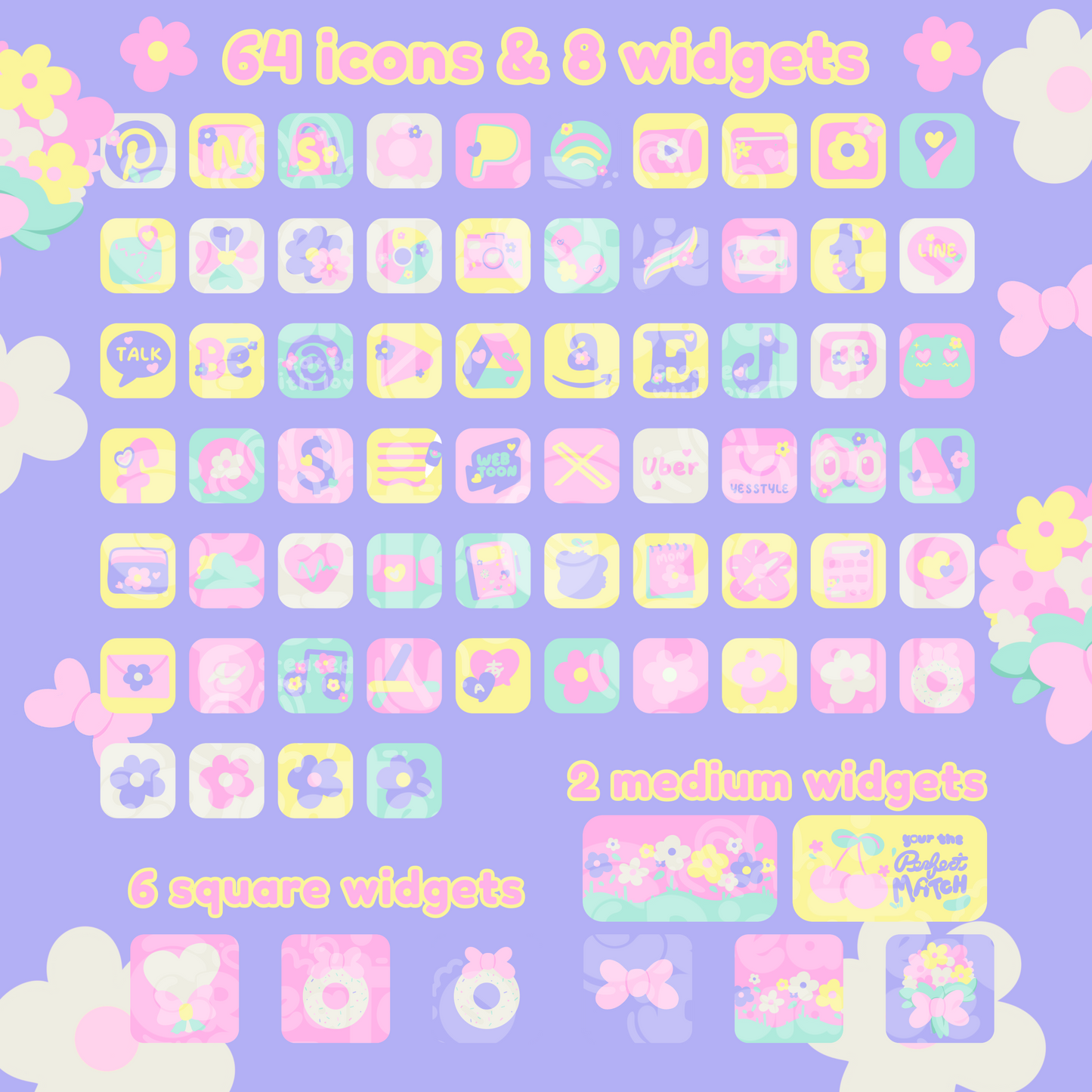 Perfect Pastel Theme | iOS, iPadOS, & android theme | Digital Downloadable