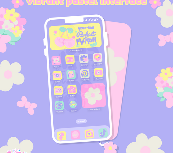 Perfect Pastel Theme | iOS, iPadOS, & android theme | Digital Downloadable