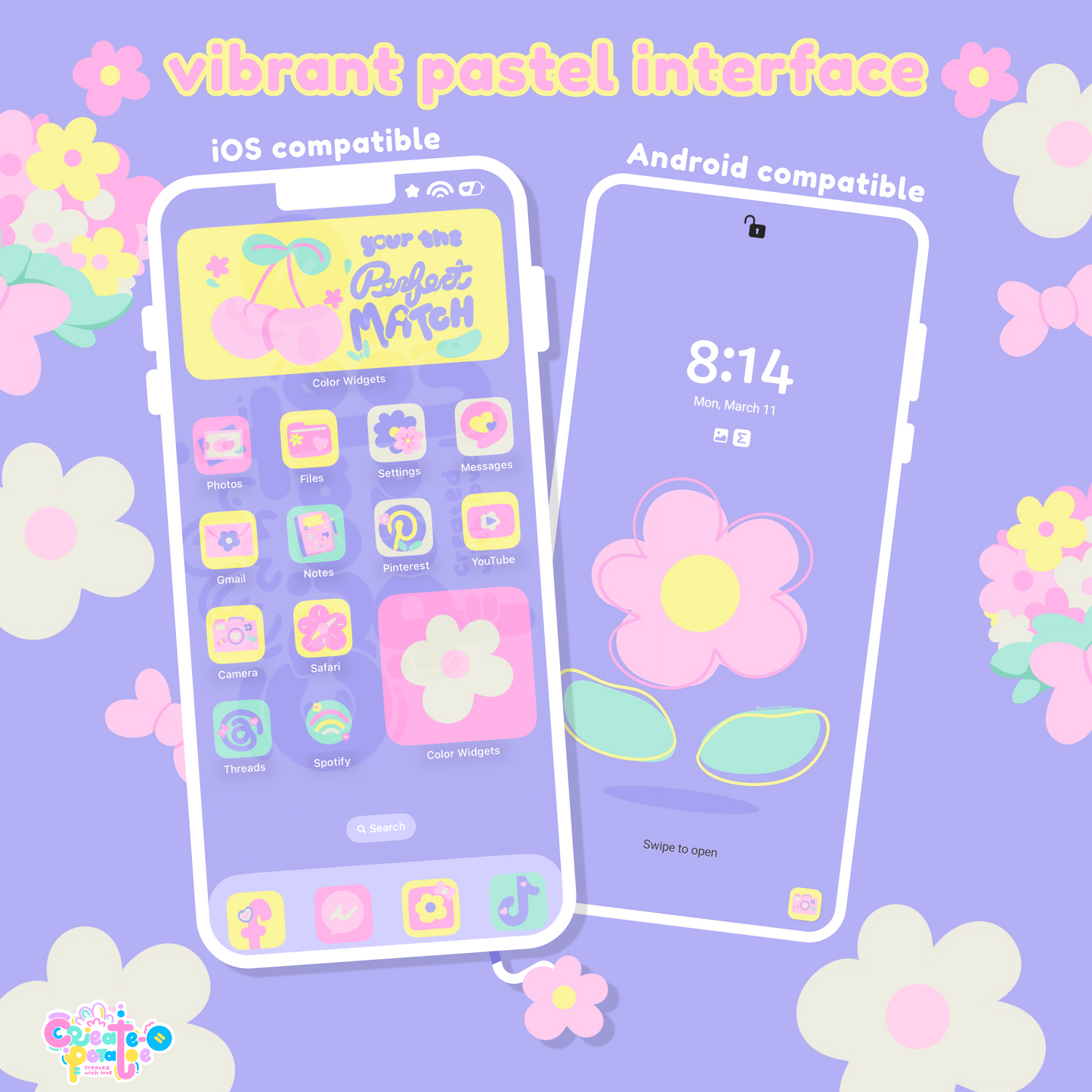 Perfect Pastel Theme | iOS, iPadOS, & android theme | Digital Downloadable