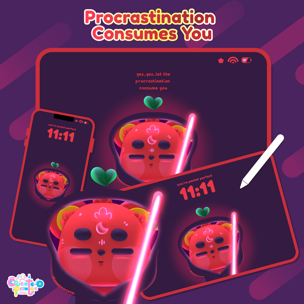 Procrastination Consumes You | iOS, iPadOS, & android compatible by Create-O Potatoe®