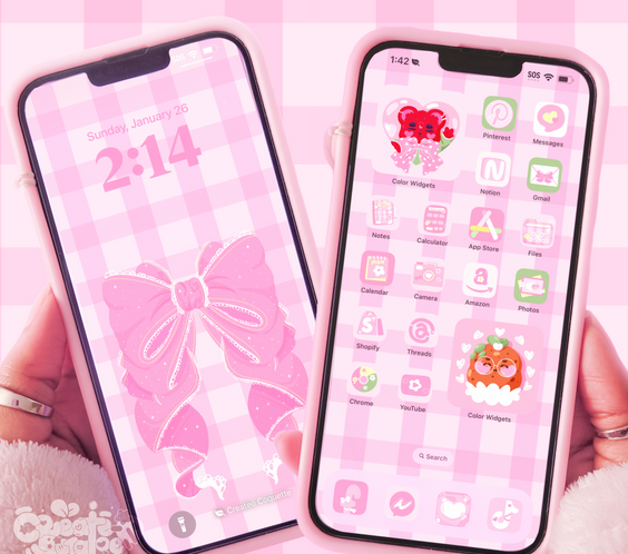 Create-O Coquette | iOS, iPadOS, & android theme | Digital Downloadable