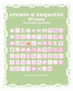 Create-O Coquette | iOS, iPadOS, & android theme | Digital Downloadable