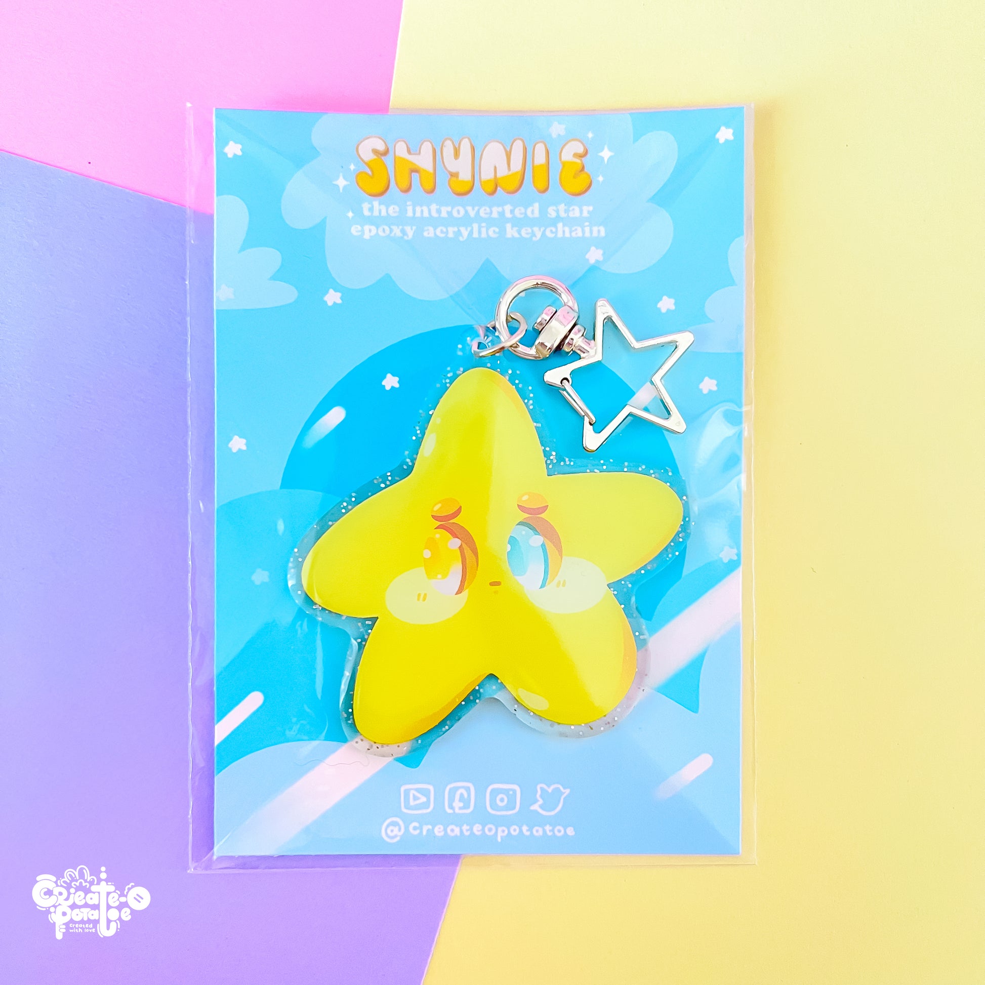 Shynie: the Introverted Star | Glitter Epoxy Acrylic Keychain