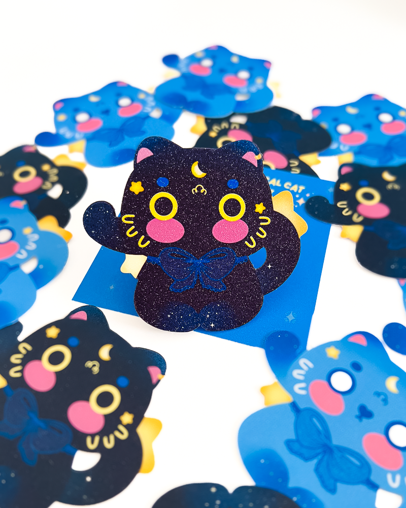 Helmi the Magical Cat | Glitter Magnets | Office & Home Decor